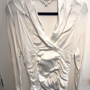 COPY - CAbi satin white blouse